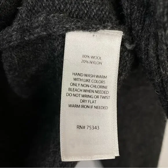 Telluride Clothing Fair-Isle Full Zip Cardigan Wool Blend Charcoal Gray Medium - Picture 11 of 13